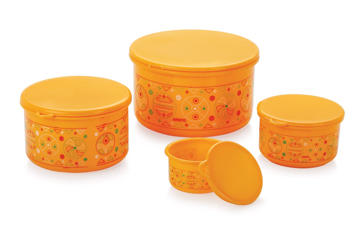 Aristo Glory Plastic Storage Container 4 Pcs Set, Color May Vary, (Glory14)