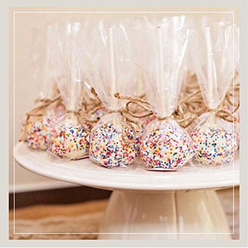 100 Cake Pop Bags 4W''X2D''X8H'' Bottom Gusseted Clear Poly Favor - For Large Size Cake Pops