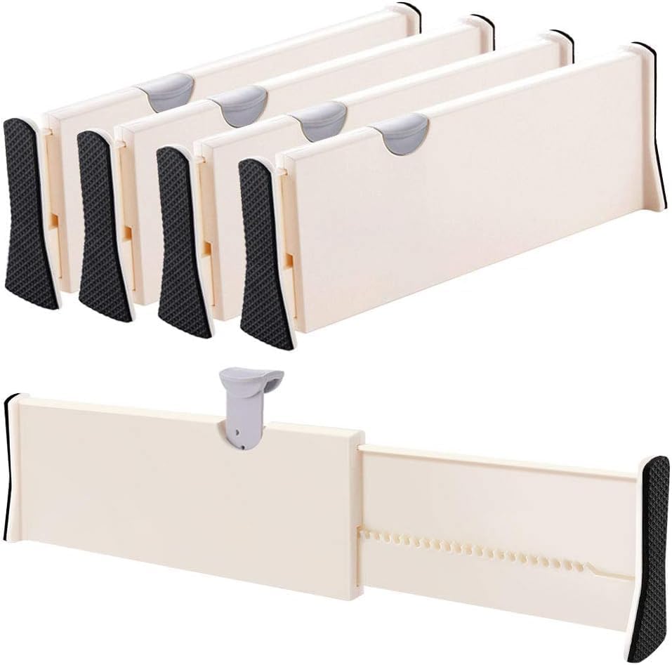 Elexiq Plastic Drawer Dividers Expandable Drawer Partitions Drawer Organizer Separator Adjustable Silverware And Utensils Organi