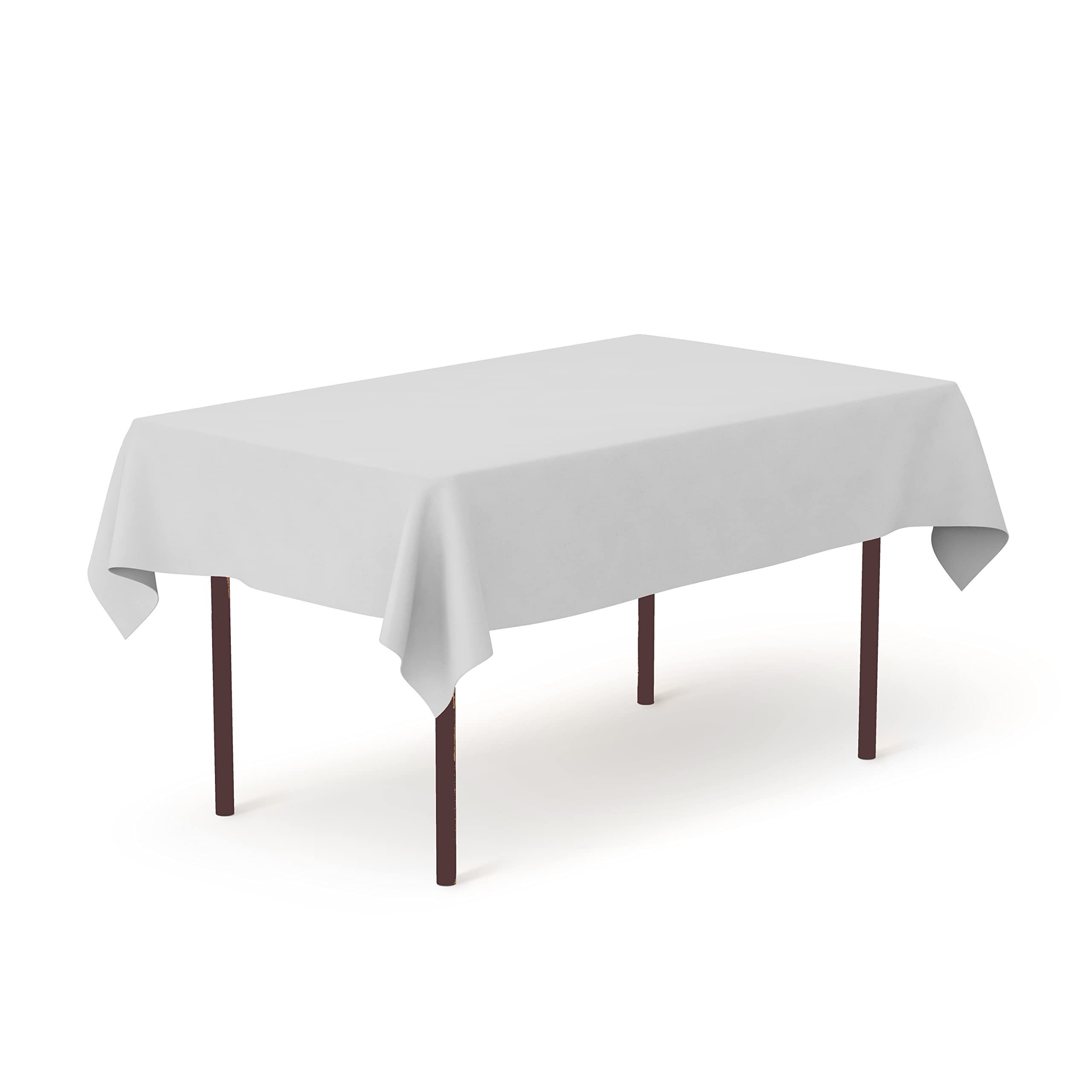 Pomp Silver 60 X 84 Premium Polyester Tablecloth  Wrinkle + Stain Resistant Easy Care Fabric  Fits 6Ft Rectangle Table