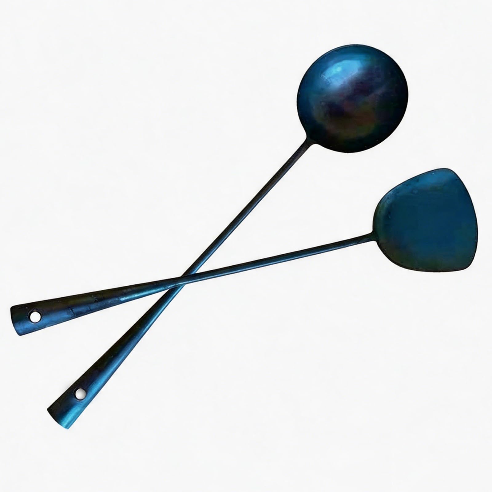 Lvhop Blue Steel Wok Spatula and Ladle Set