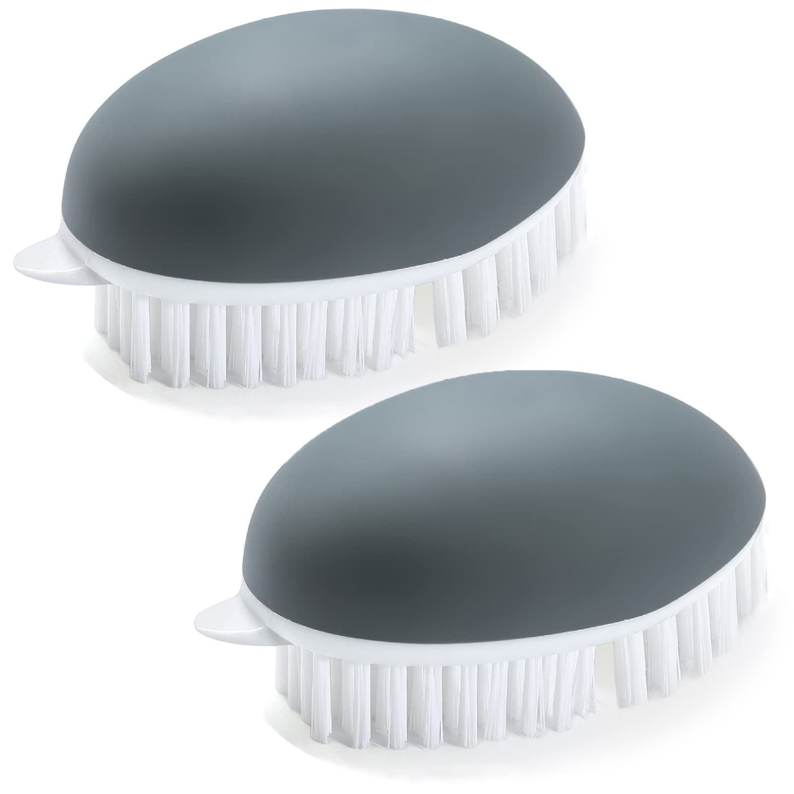 Dfacio 2Pack Vegetable Brush with Dots Remover, Non-Slip Grip Potato Scrubber Veggie Brush with Flexible and Hard Bristles, for 
