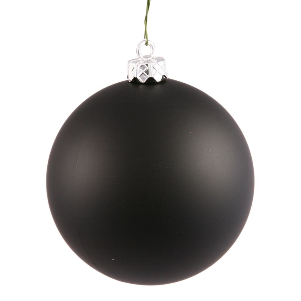 Vickerman 34858 - 3 Black Matte Ball Christmas Tree Ornament (12 pack) (N590817DMV)