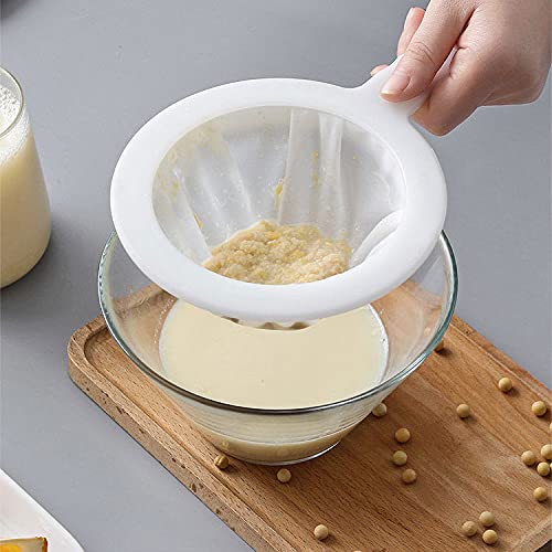 Strainers Fine Mesh Household Separator Fine Net 400 Mesh High Density Non Slag For Soybean Milk Coffee, Juice, Milk (White)