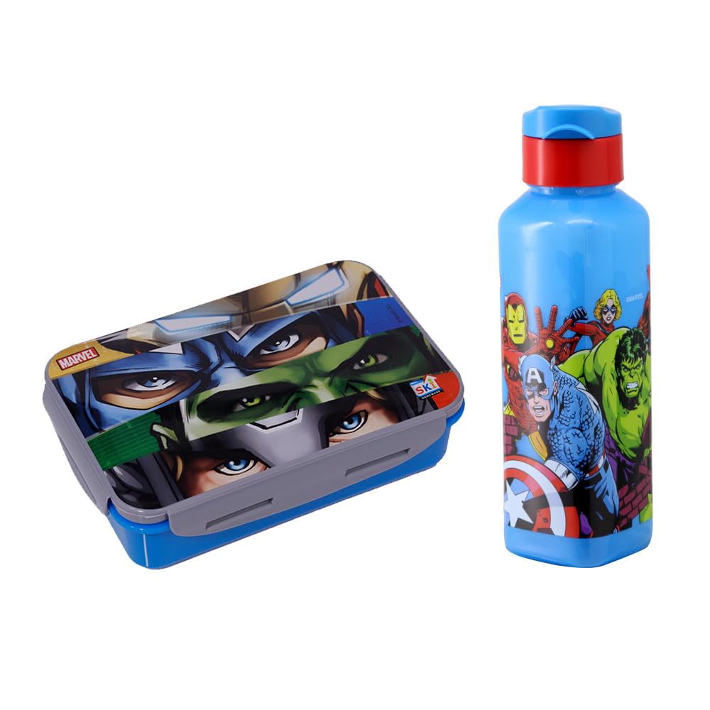 Ski Homeware Lock & Seal Disney Lunch Box (800Ml)+ Water Bottle Combo (500Ml), For School Kids, A Gift For Girls And Boys With A