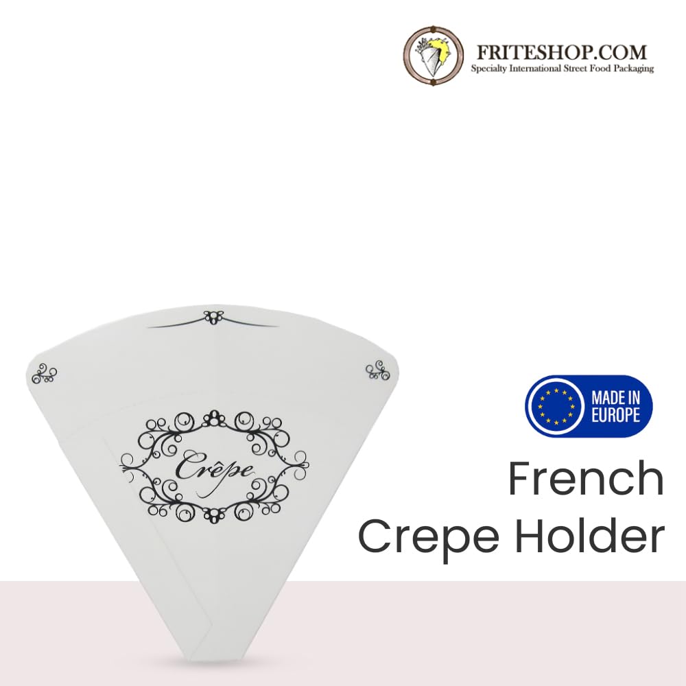 Perforated French Crepe Holder [Pack Of 100] - Delicate Victorian, Heavy Duty, Food Safe, Disposable Food Wrappers For French St