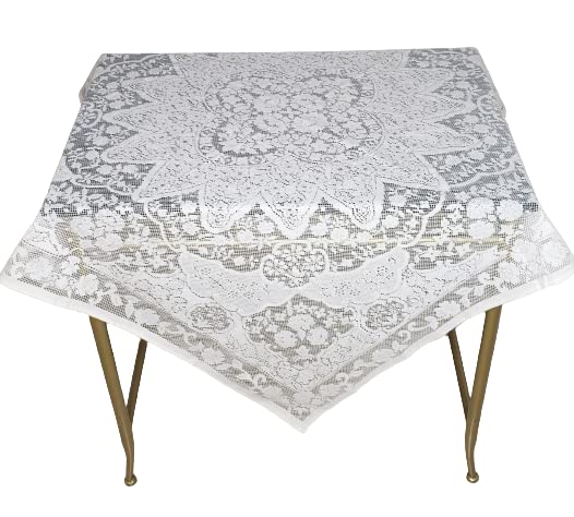Adonisusa Aristrocrata White Or Cream Lace Tablecloth Available In 40'' Square (White)