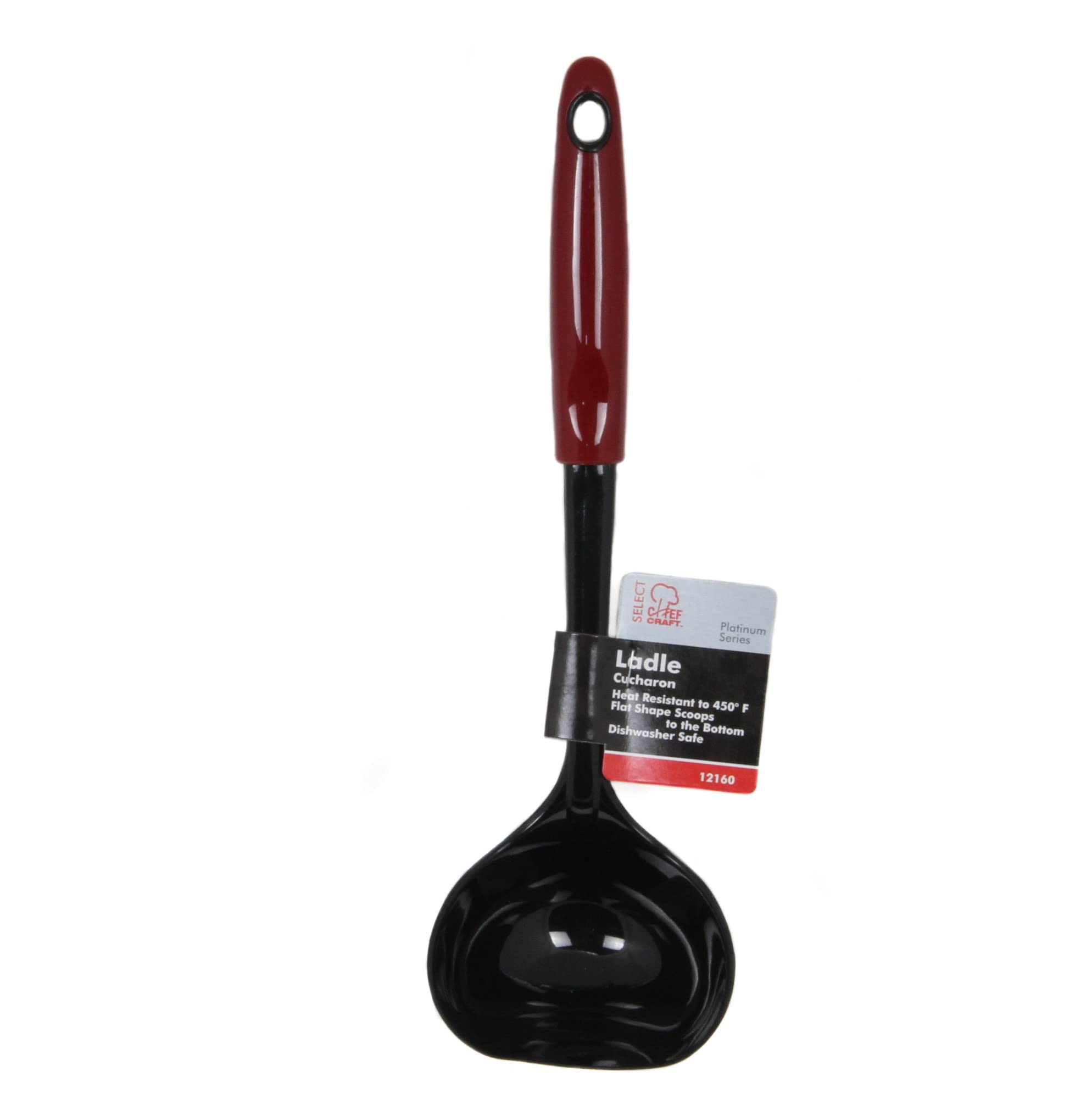Chef Craft Select Nylon Soup Cooking Ladle, 12 Inch, Red