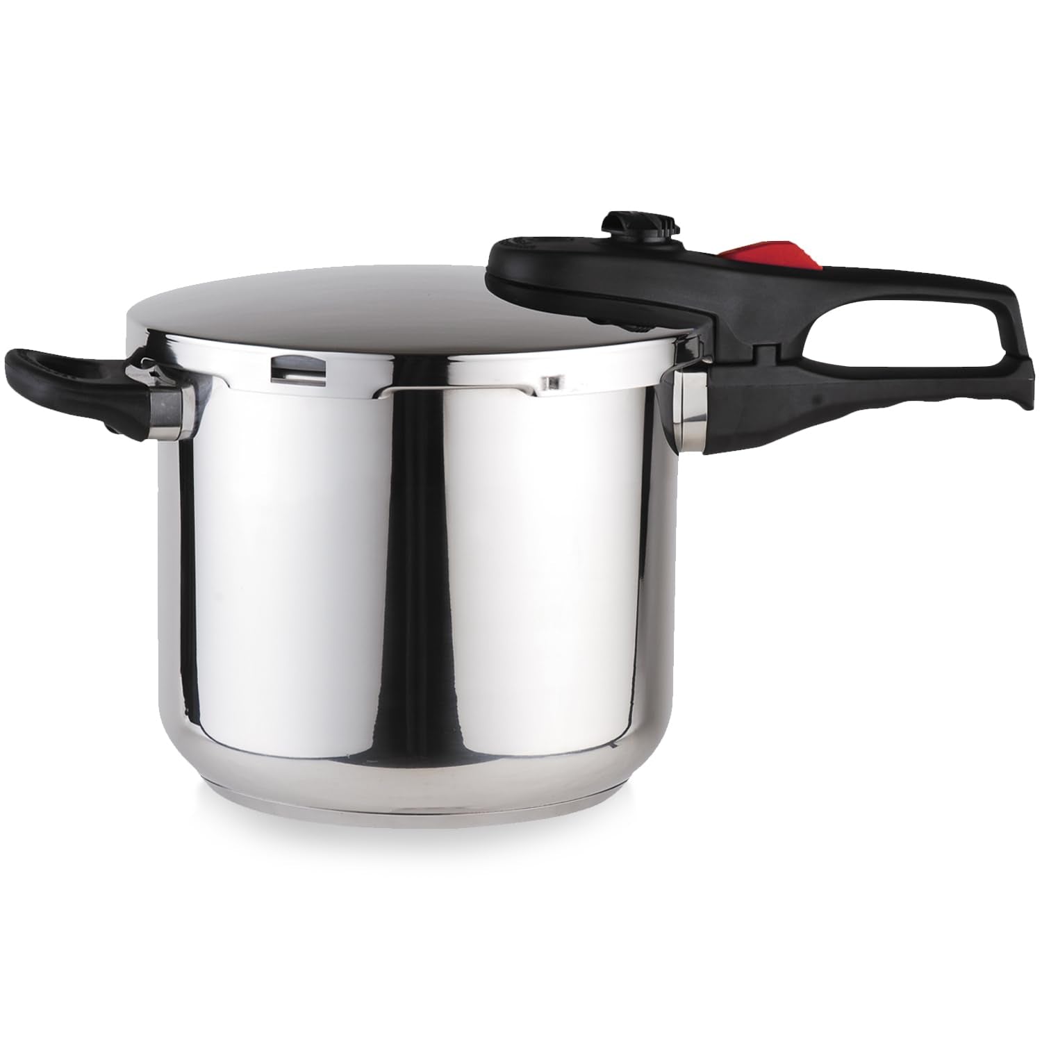 MAGEFESA Practika Plus 6.3-Quart Pressure Cooker - 18/10 Stainless Steel, Induction Compatible, 5-Layer Heat Diffuser Bottom, 5 