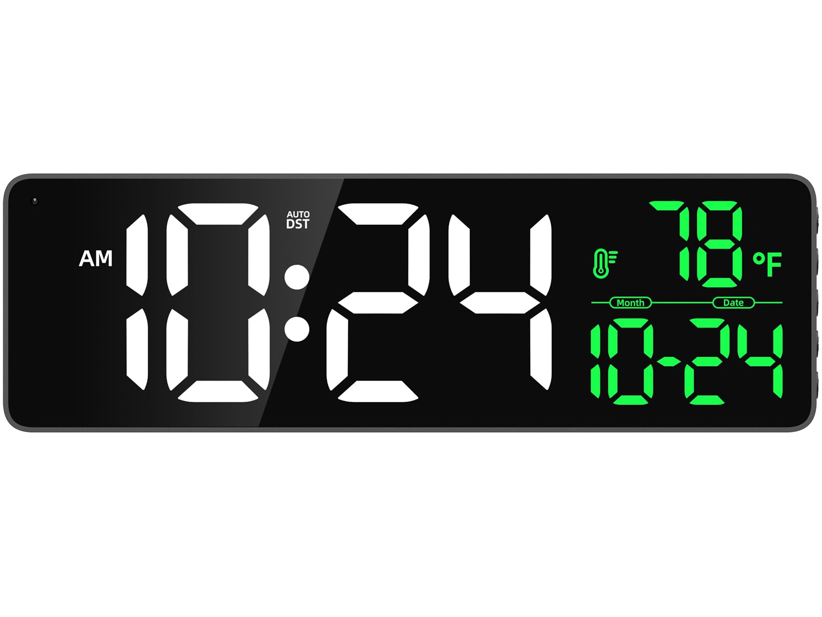 Large Led Digital Wall Clock With Date, Temperature, Auto-Brightness, Auto-Dst | Big Digital Clock For Bedroom, Desk, Classroom,