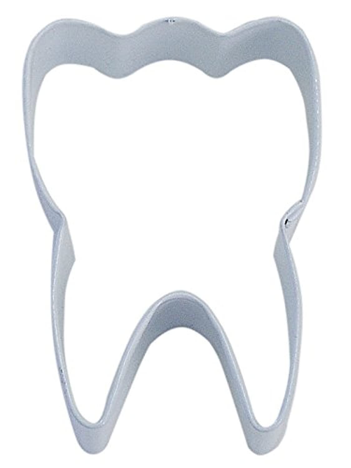 R&M Tooth 3'' Cookie Cutter White With Brightly Colored, Durable, Baked-On Polyresin Finish