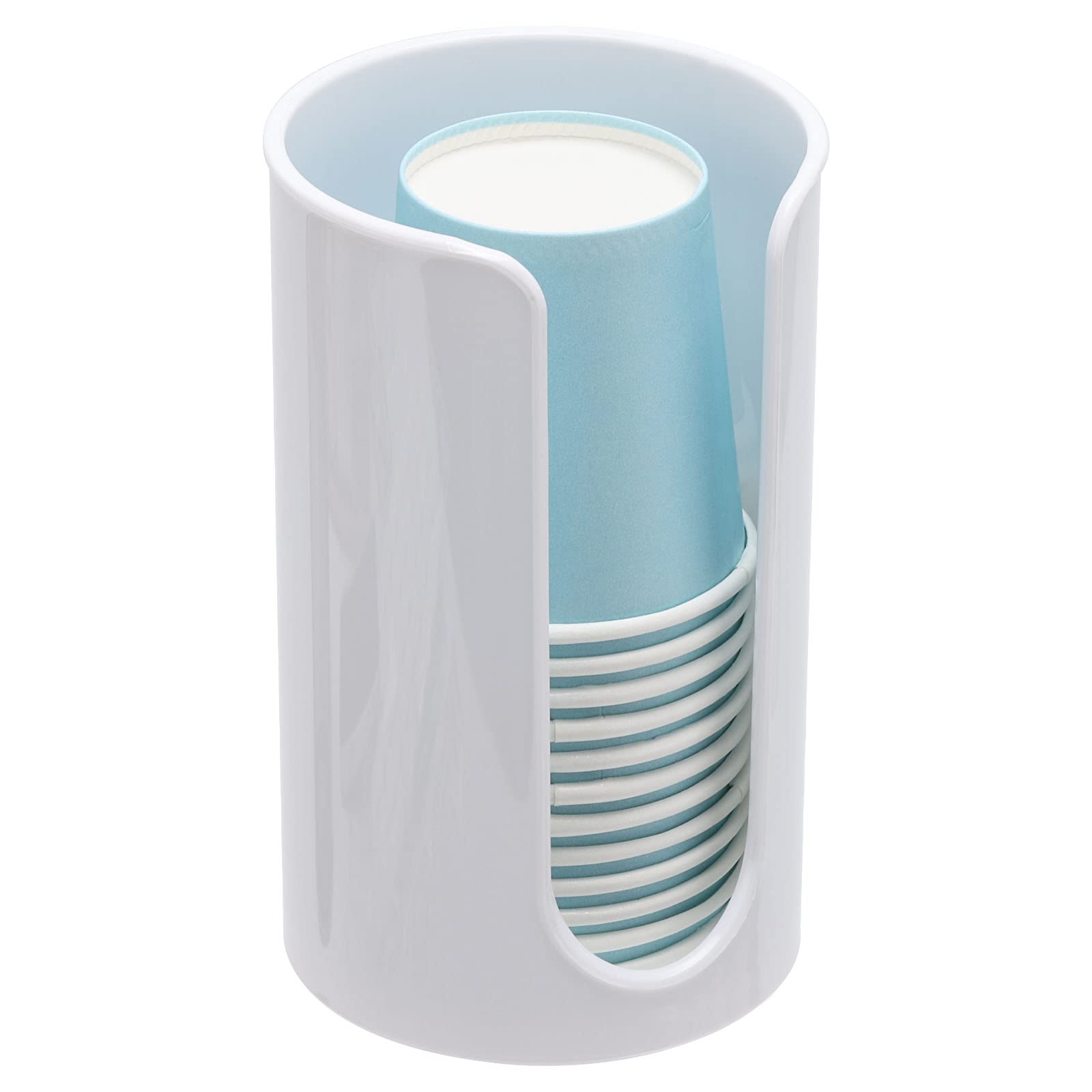 Lovebb Plastic Paper Cup Holder - Small Disposable Cup Dispenser Mouthwash Cup Holder For Bathroom Countertop, White
