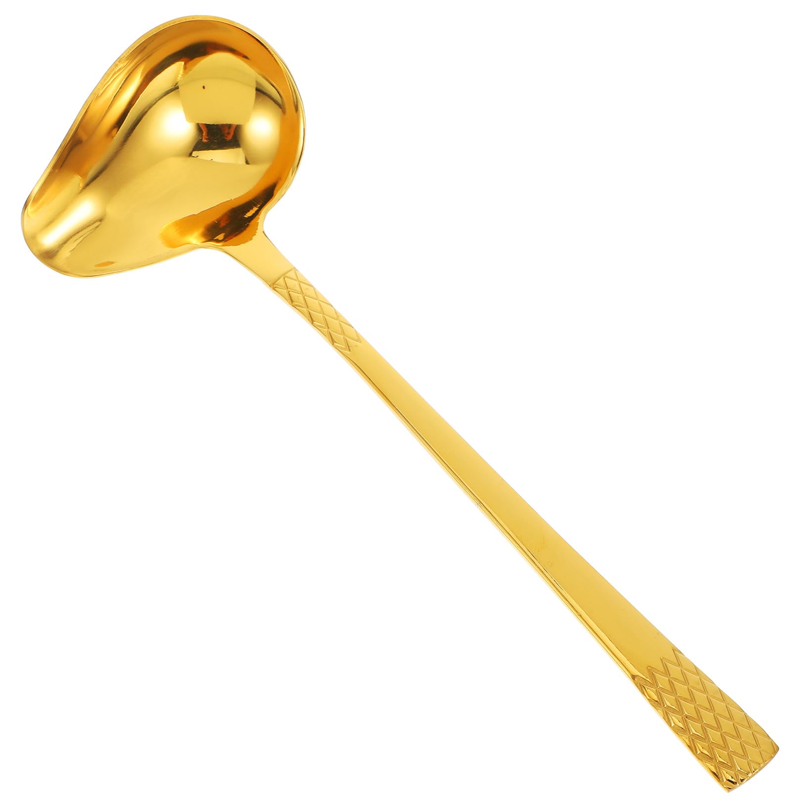 OSOLADY Gold Stainless Steel Ladle Spoon with Creative Spout Design Thickened Kitchen Sauce and Soup Spoon for Home Cooking and 