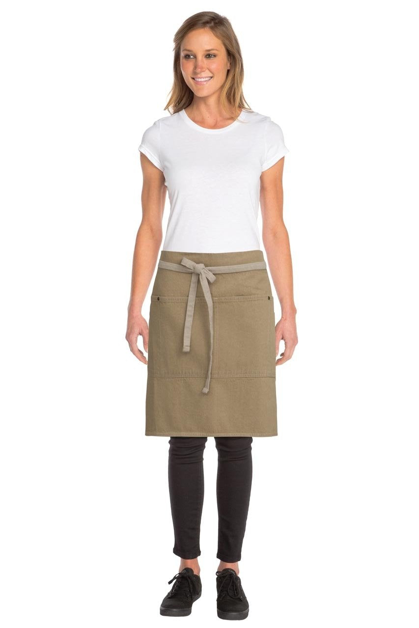 Chef Works Unisex Austin Half Bistro Apron, Natural, One Size