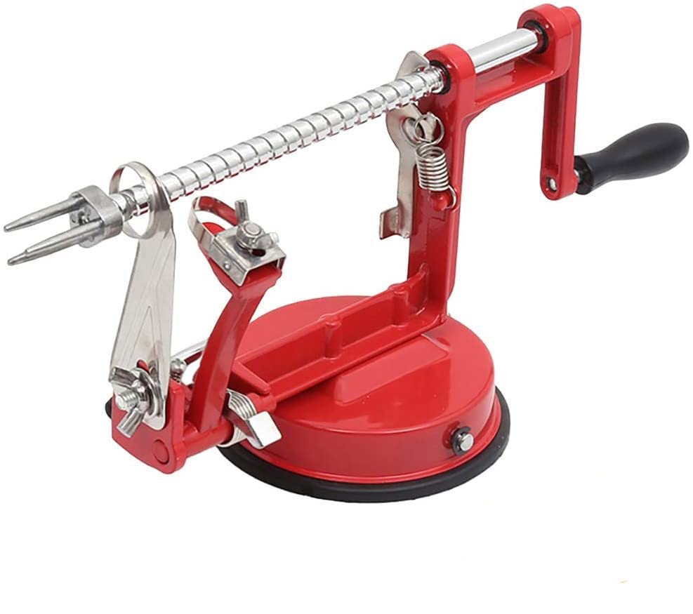 Apple Peeler, Stainless Steel Apple Corer Slicer Peeler, Durable Heavy Duty Die Cast Magnesium Alloy Apple Peeler Slicer Corer W