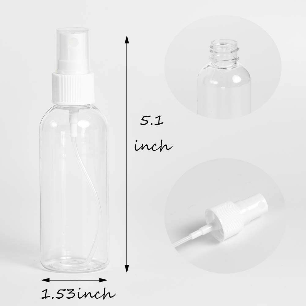 Zejia 6 Pack Small Spray Bottle, 2.7Oz/80Ml Travel Spray Bottle, Empty Fine Mist Spray Bottles, Refillable Mini Spray Bottles Wi