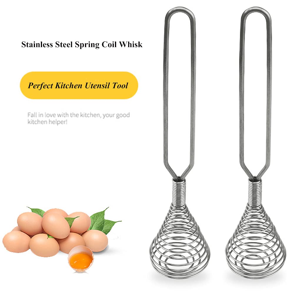 Stainless Steel Spring Coil Whisk Wire Whip Cream Egg Beater Gravy Cream Hand Mixer Kitchen Tool Accessories For Mixing, Blendin