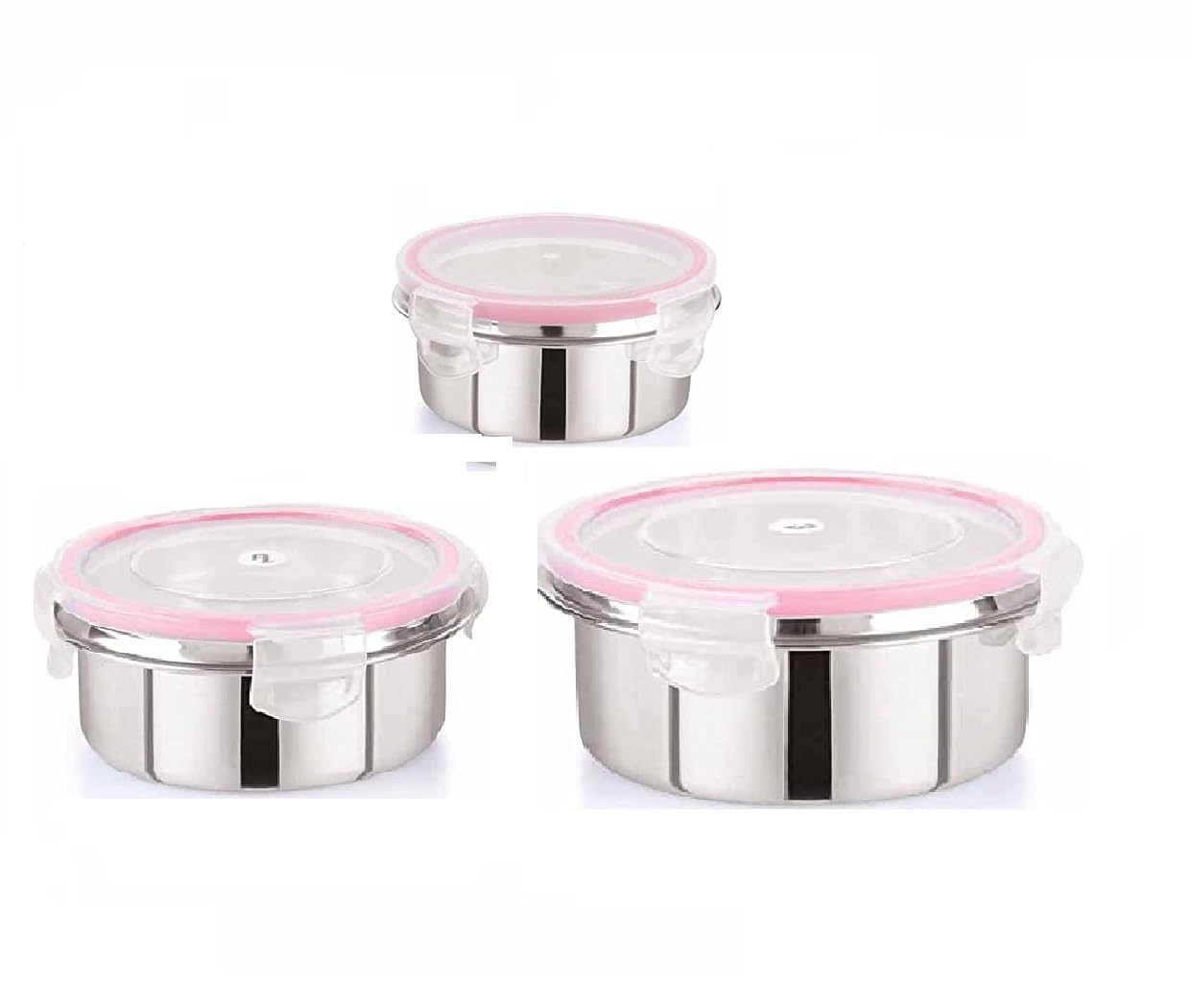 Foliam Leak Proof Click And Seal Lock Stainless Steel Storage/Air Tight Tiffin Container/Lunch Container With Lid (Tumbler150+25