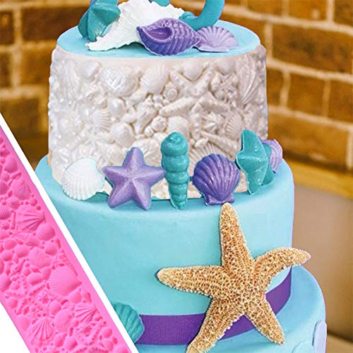 Cestony Sea Theme Shell Conch Fondant Silicone Mold Cake Border Brim Decor Sugarcraft Decorating Moulds For Diy Cake Fondant Bis