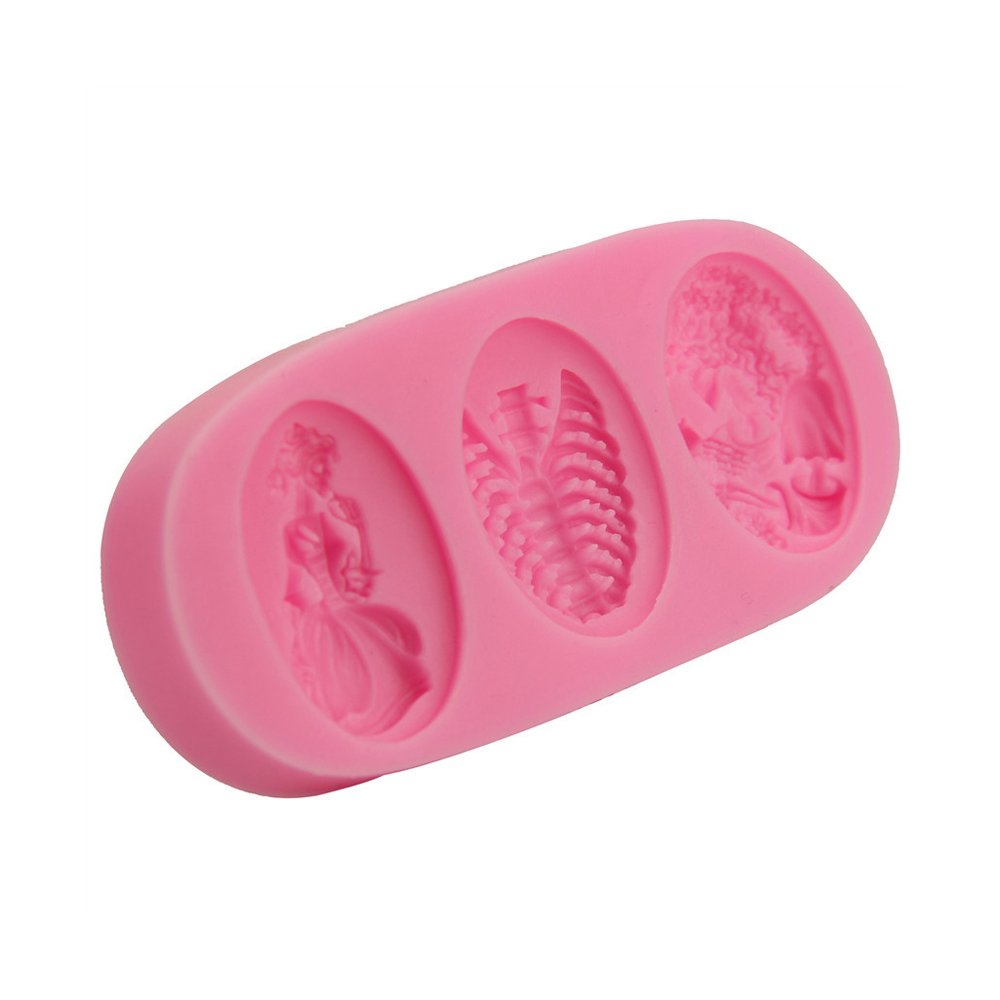 Lshcx Skeleton Skull Fondant Cake Mold Silicone Chocolate Candy Mould, 2 Pack