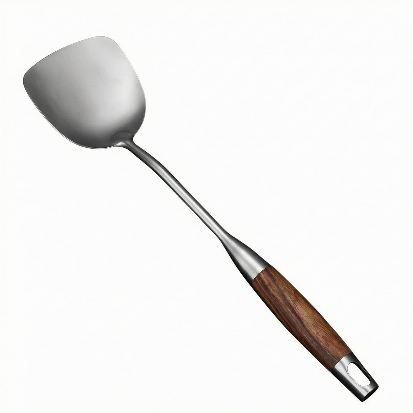 Ecomistiq Metal Shaft Long Handled Kitchen Utensil Polished Finish Wood Handle Utensil, Rosewood Spatula | Cooking Utensils Tool