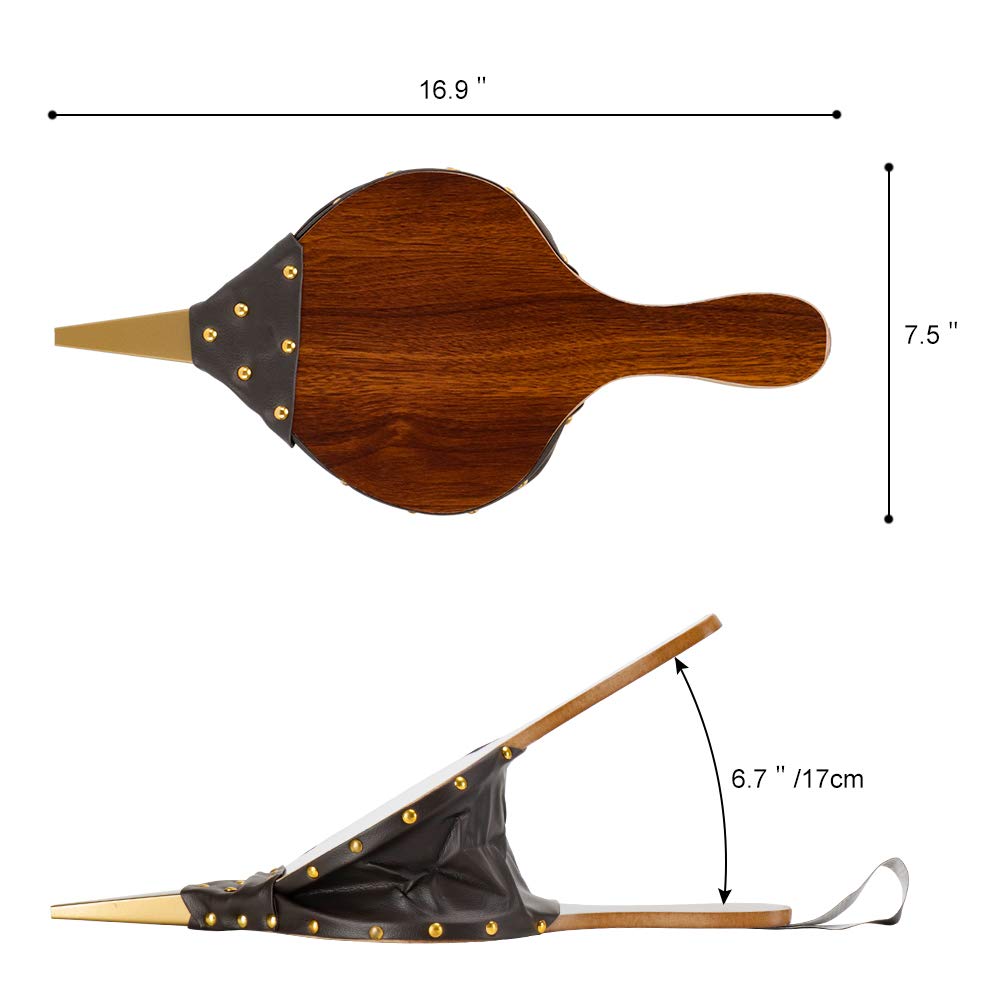 Kerykwan Fireplace Bellows 17''X7.5'' Large Wood Air Blower Cast Nozzle For Outdoor Camping Bbq Grill Chimney Hand Bellow Pump P