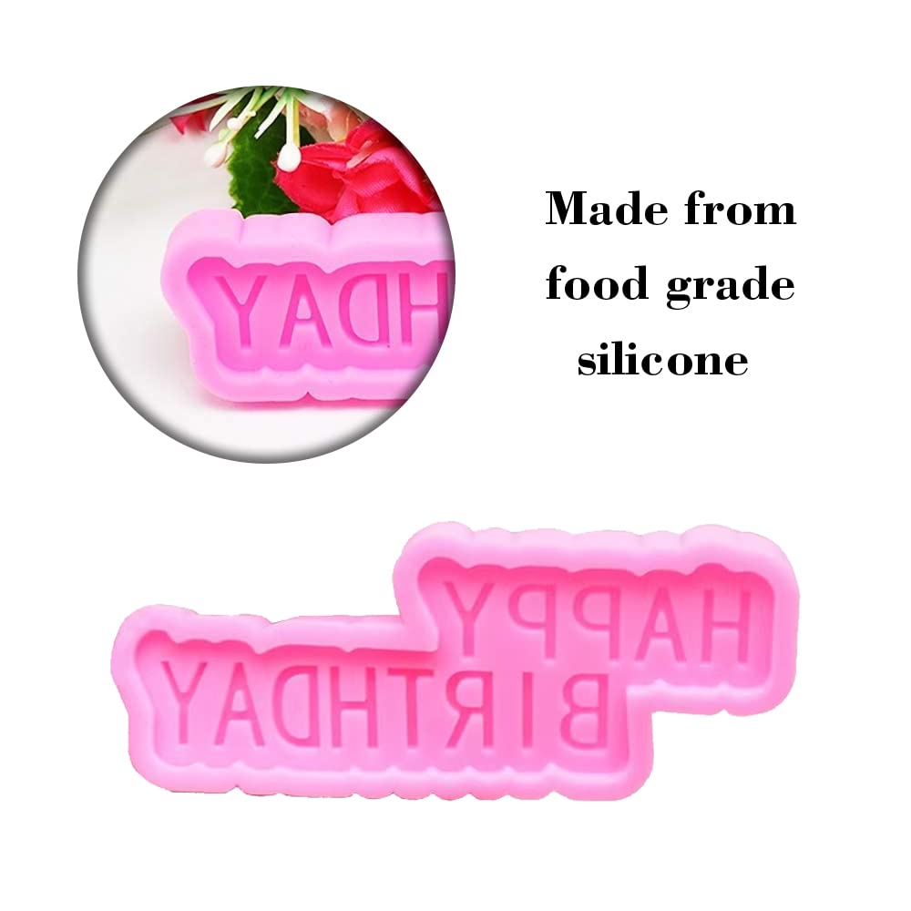 3 Pcs Happy Birthday 3D Silicone Mould Birthday Party Cake Dessert Mold Fondant Cake Mould Accessory For Boys Girls Birthday