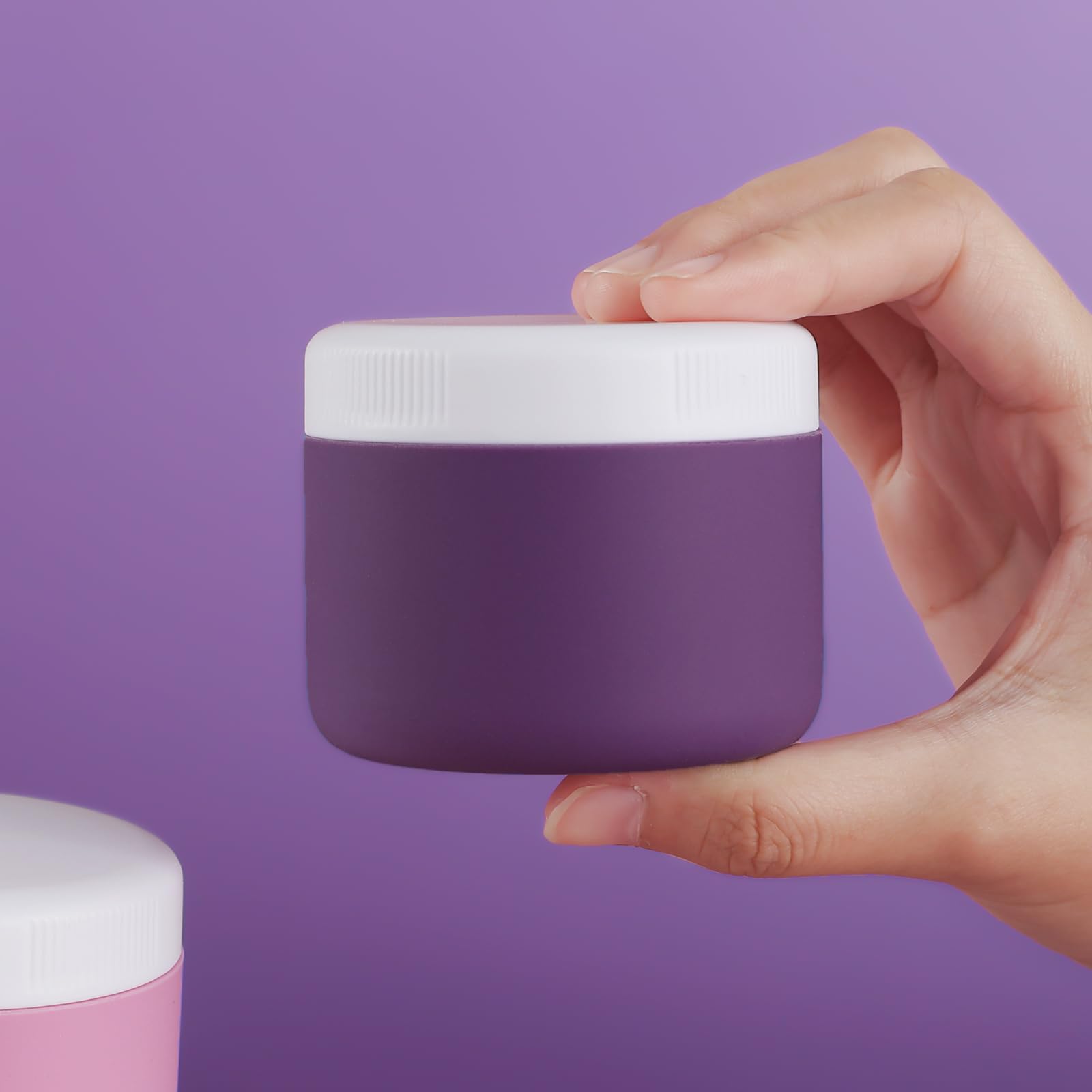 Kuangre Travel Containers For Toiletries, Silicone Cream Jars Bpa Free, Tsa Approved 3Oz Travel Size Containers, Leak-Proof Trav