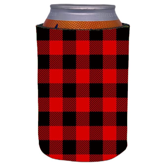 Buffalo Check Flannel Pattern Collapsible Can Coolie