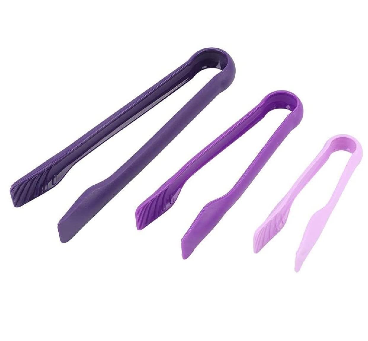 Pluzniq 3 Piece Kitchen Tongs, Cooking Tongs, Soft Touch Plastic Salad Bowl Tongs Multipurpose Bbq Baking Serving Buffet Tongs (