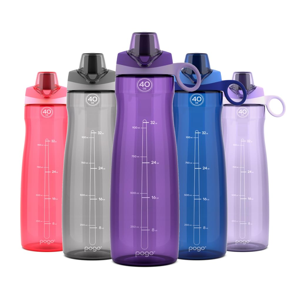 Pogo BPA-Free Tritan Plastic Water Bottle with Chug Lid  40 Oz  Purple