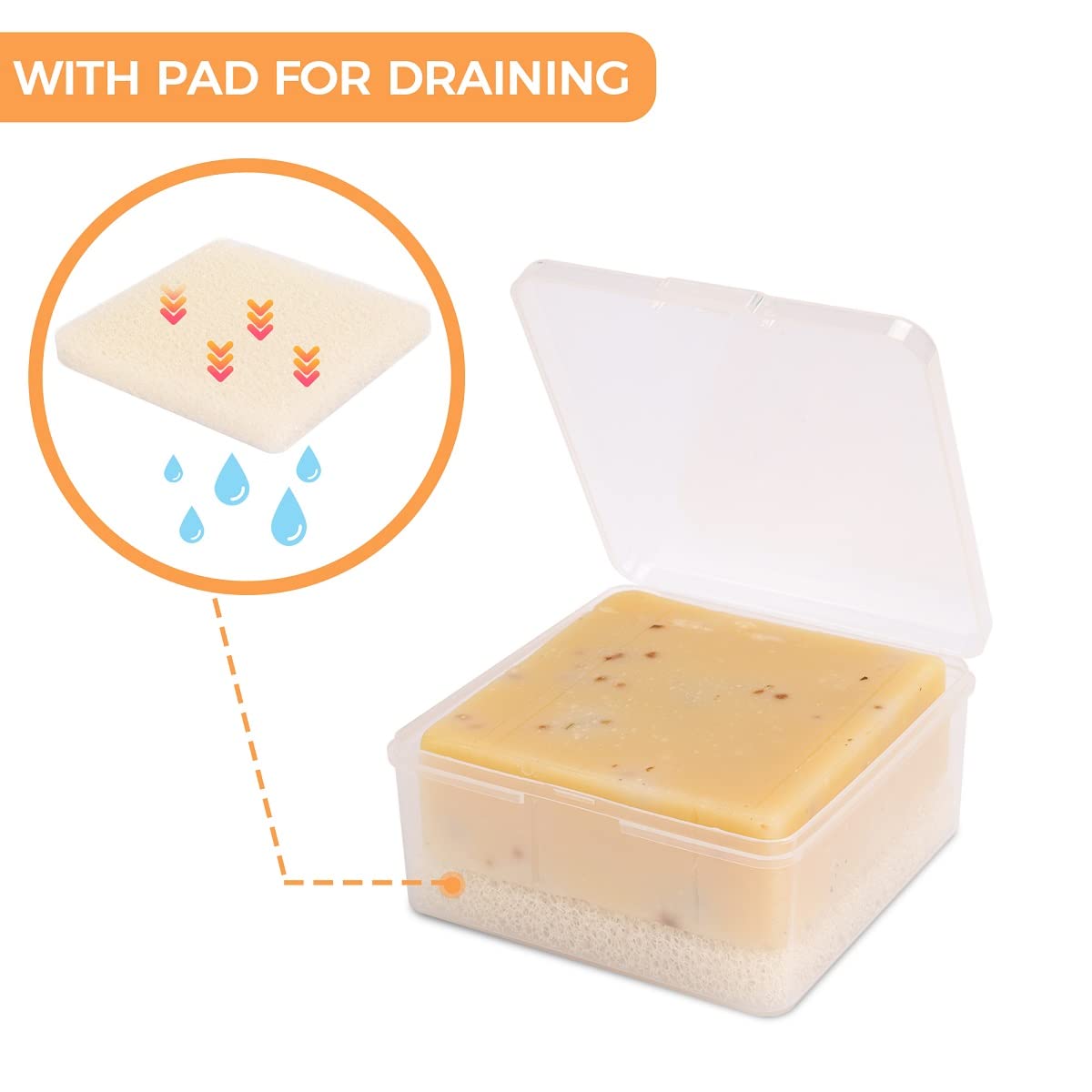 Soap Case Box, Vonpri Soap Dish Storage Holder For Shower Home Outdoor Traveling (1Pc Clear)