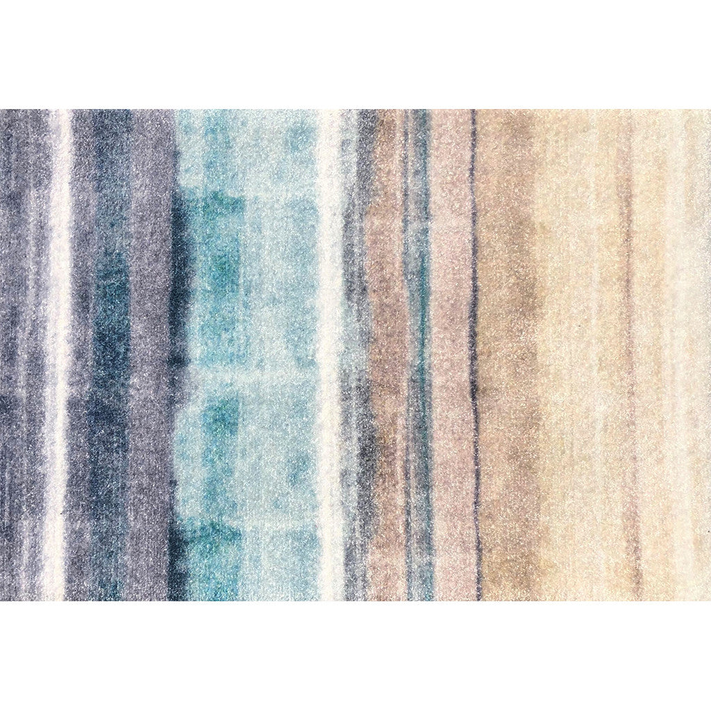 2 X 3 Turquoise Ombre Washable Area Rug With UV Protection