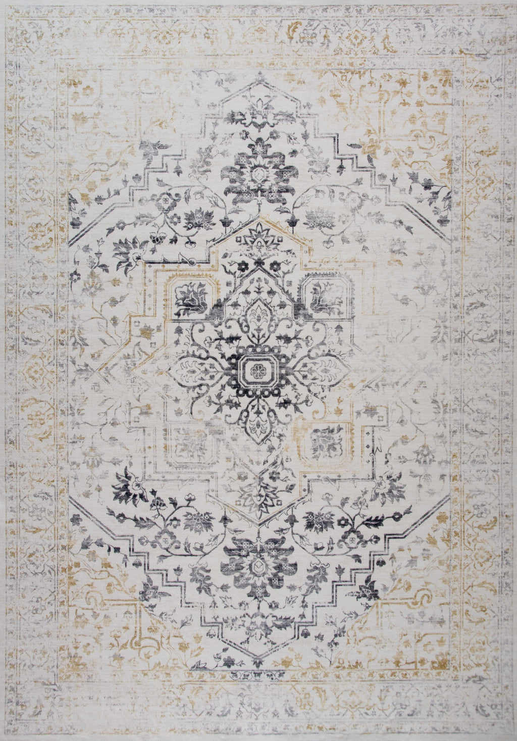 8 x 11 gray and gold Oriental Area Rug