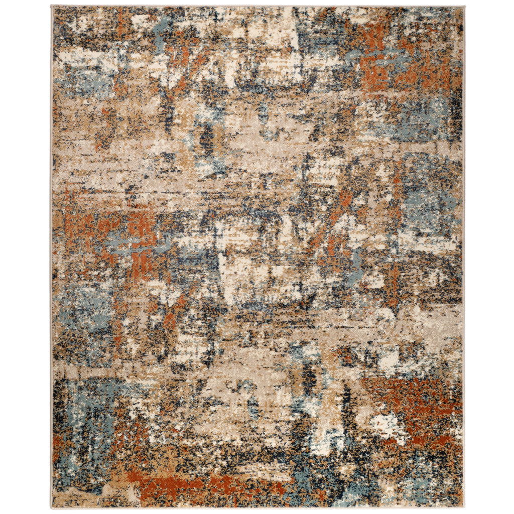 5 x 7 Orange Abstract Power Loom Area Rug