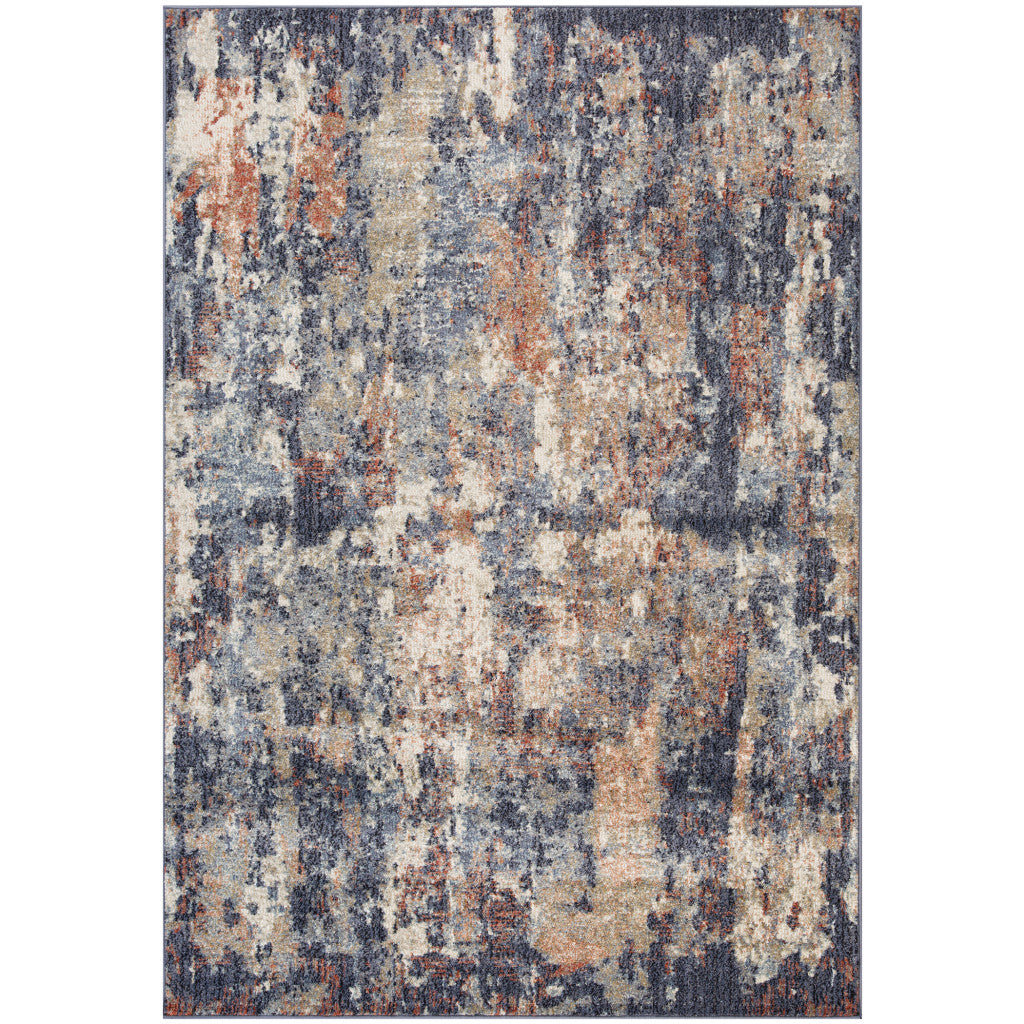 2 x 3 Blue Abstract Power Loom Area Rug