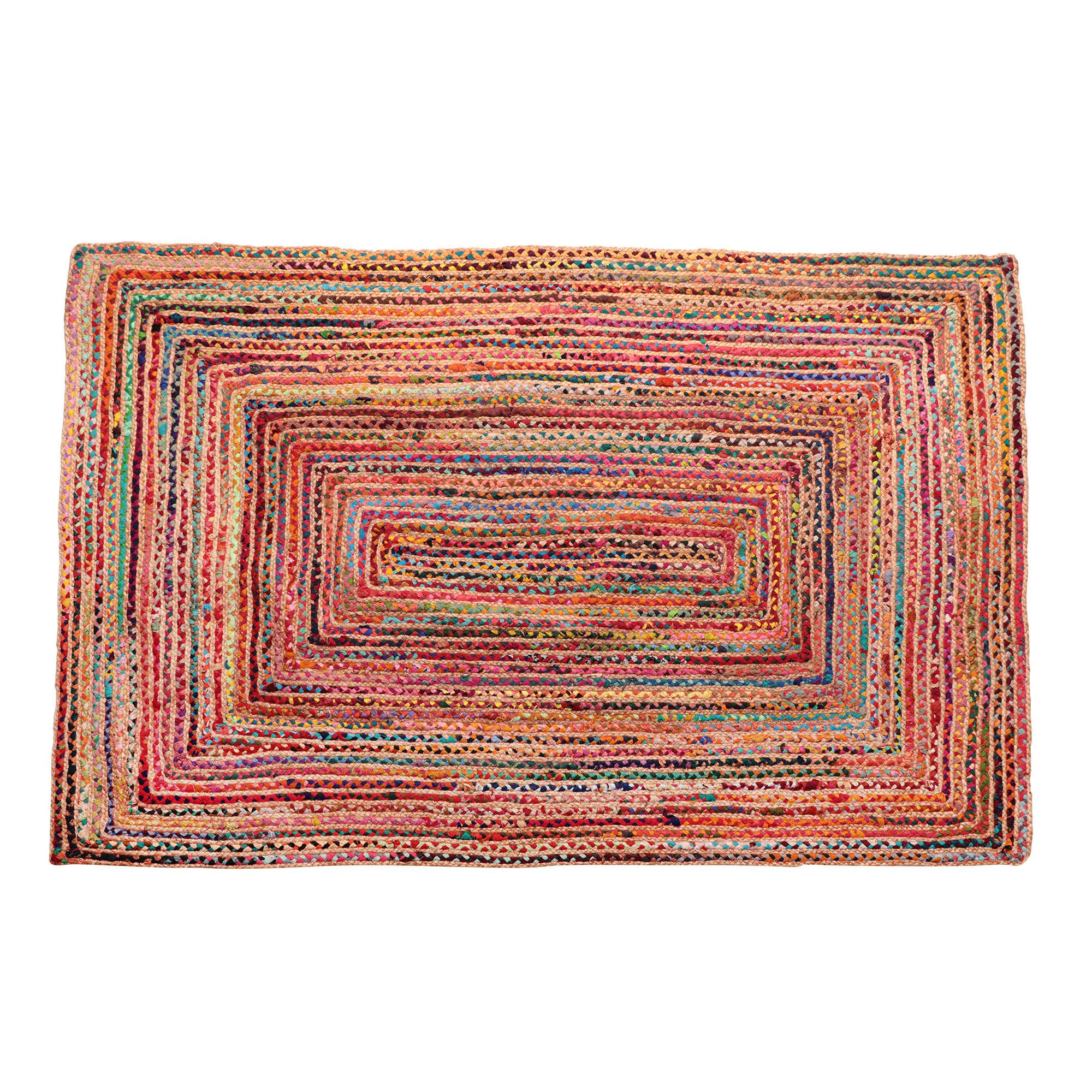 3 X 5 Tan geometric Hand Braided Area Rug