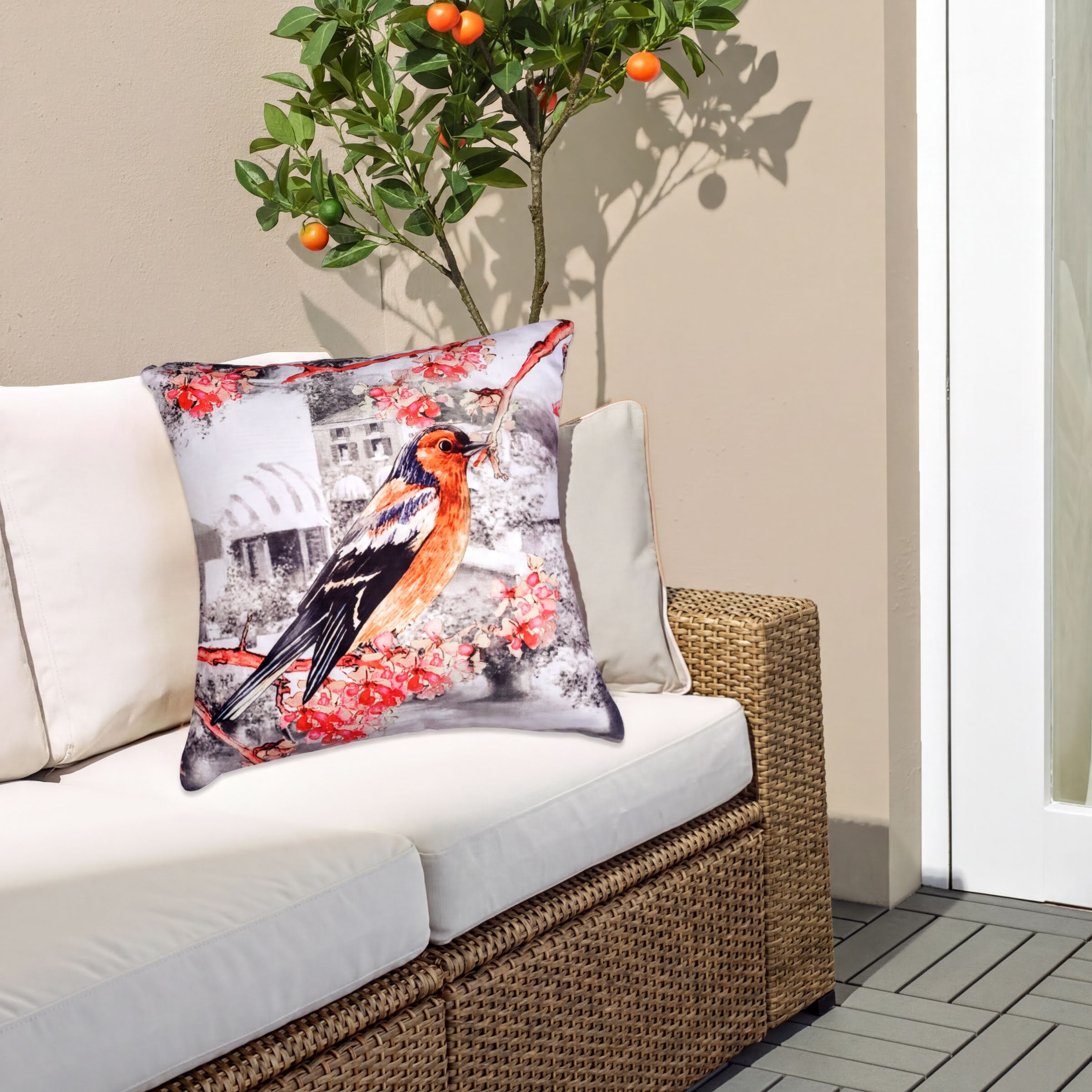 Birds Throw Pillow Covers - Set of 4 Decorative Printed Cushion Covers
