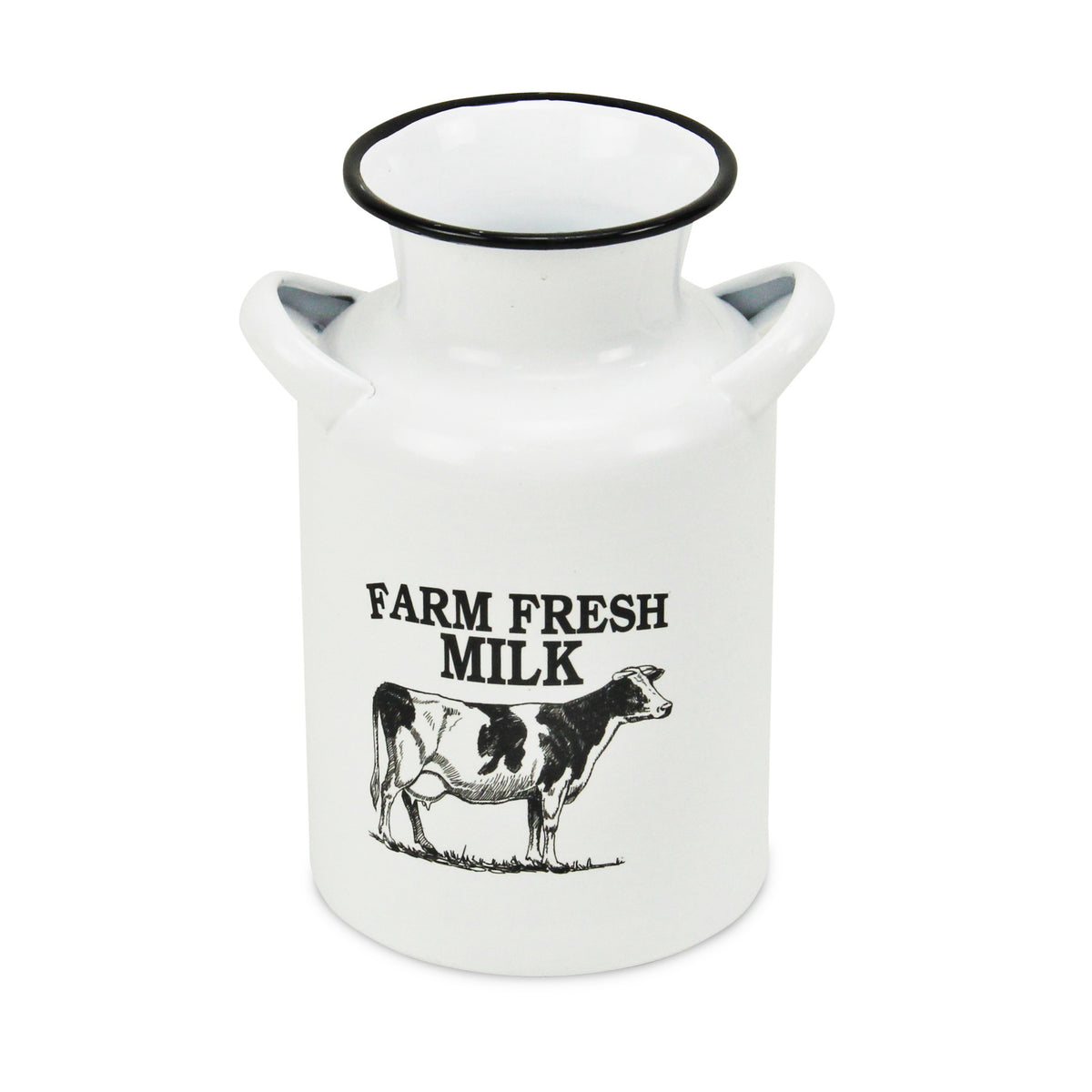Vittorio White Lacquer Style Decorative Bovine Milk Jug - Small
