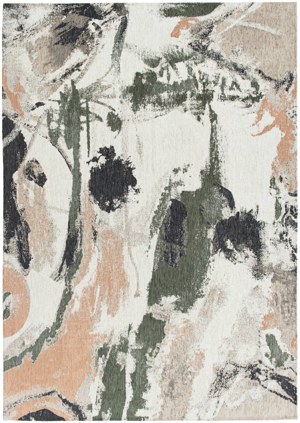 3 X 5 Gray and Orange Abstract Non Skid Area Rug