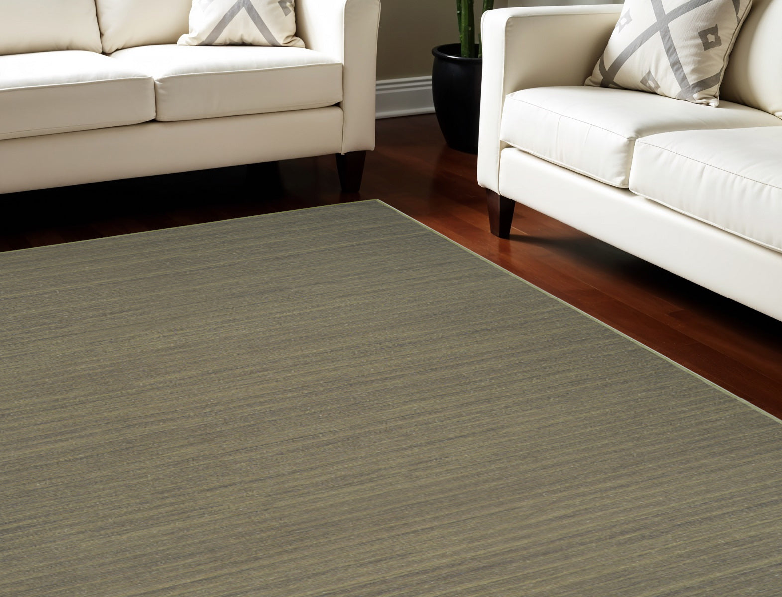 9 X 12 Green Abstract Washable Area Rug