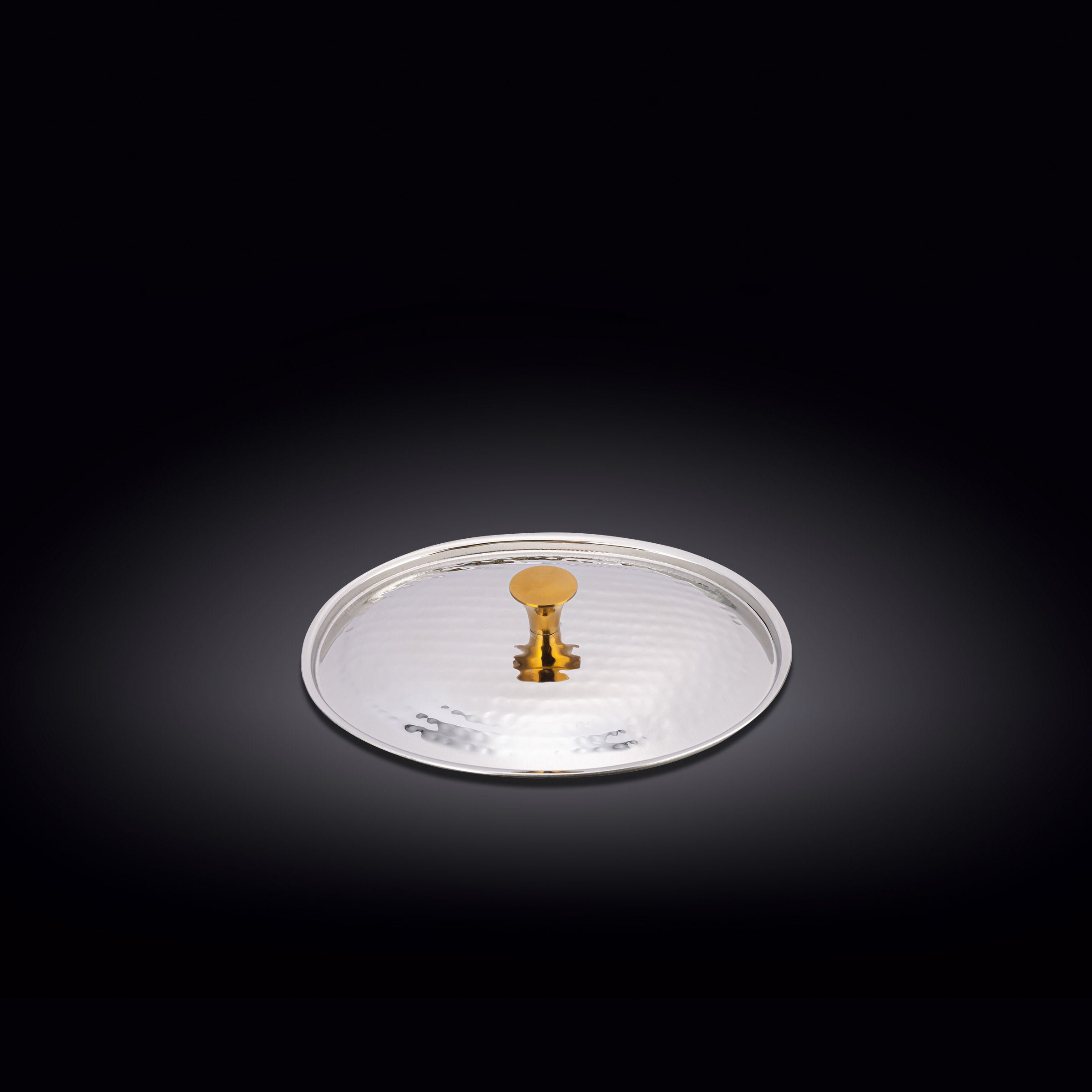 OVAL LID WITH GOLD KNOB 5.5" X 4.5" | 14 X 11.5 CM