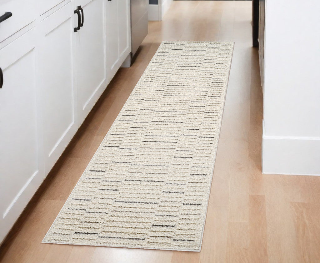 8 Gray and Cream Abstract Distressed Area Rug