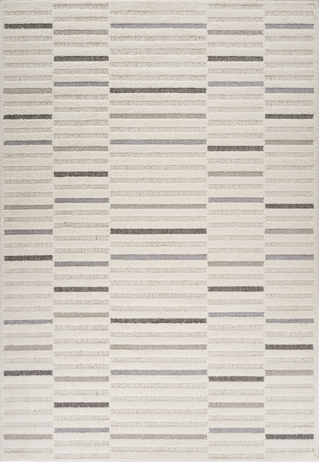 8 X 11 Gray and Cream Abstract Distressed Area Rug