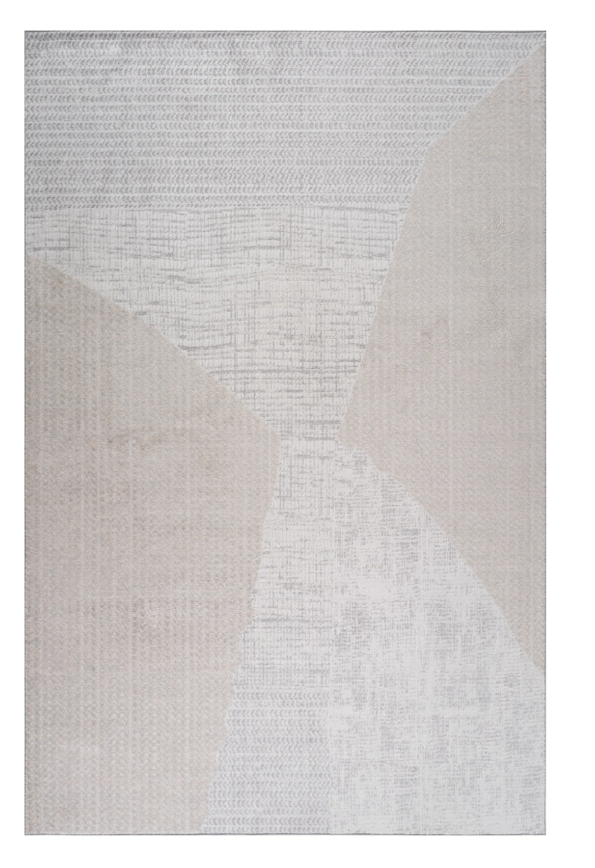 7 X 10 Cream and Beige Abstract Non Skid Area Rug