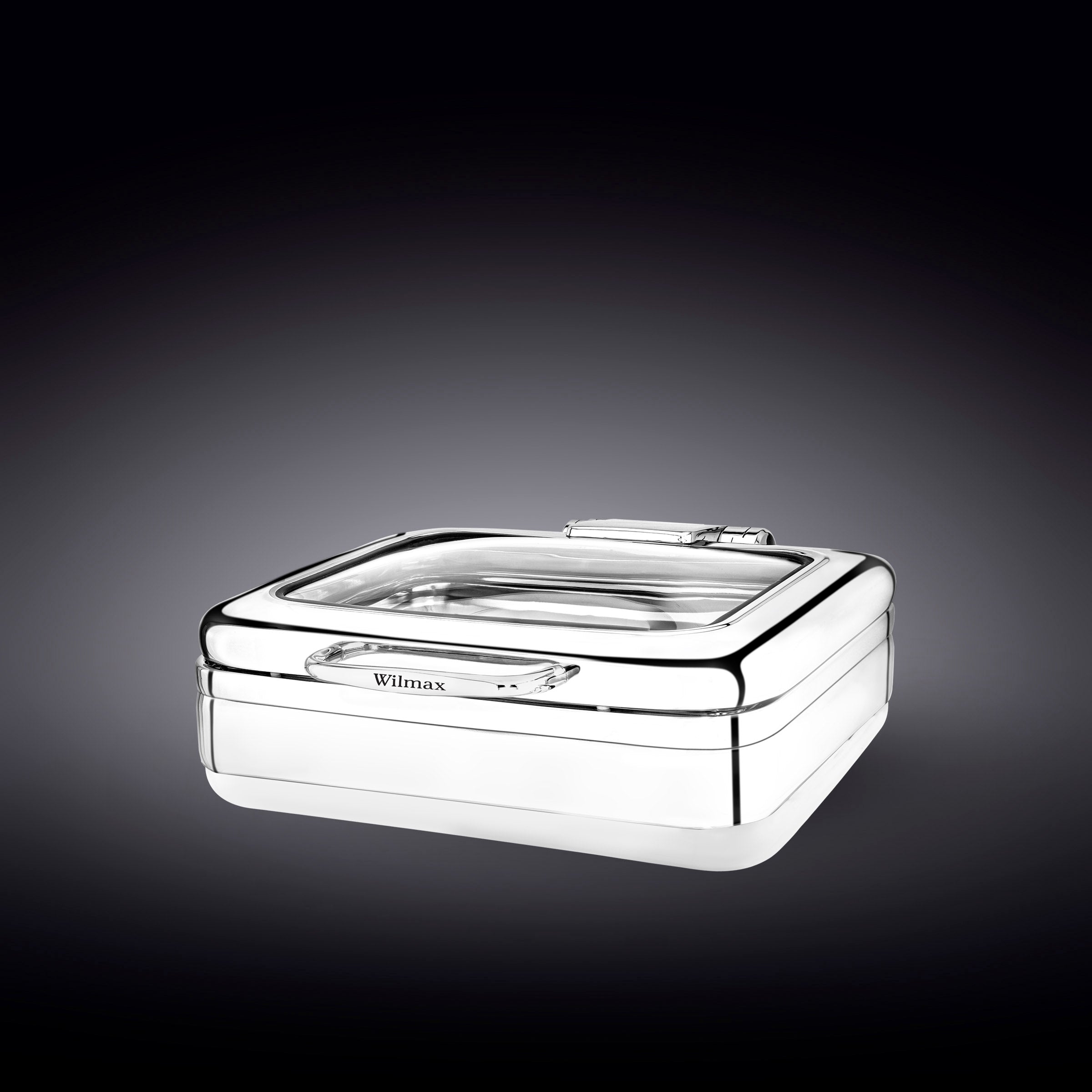 GLASS LID SQUARE CHAFER 18" inch X 16" inch X 6.25" inch | 46 X 41 X 16 CM
