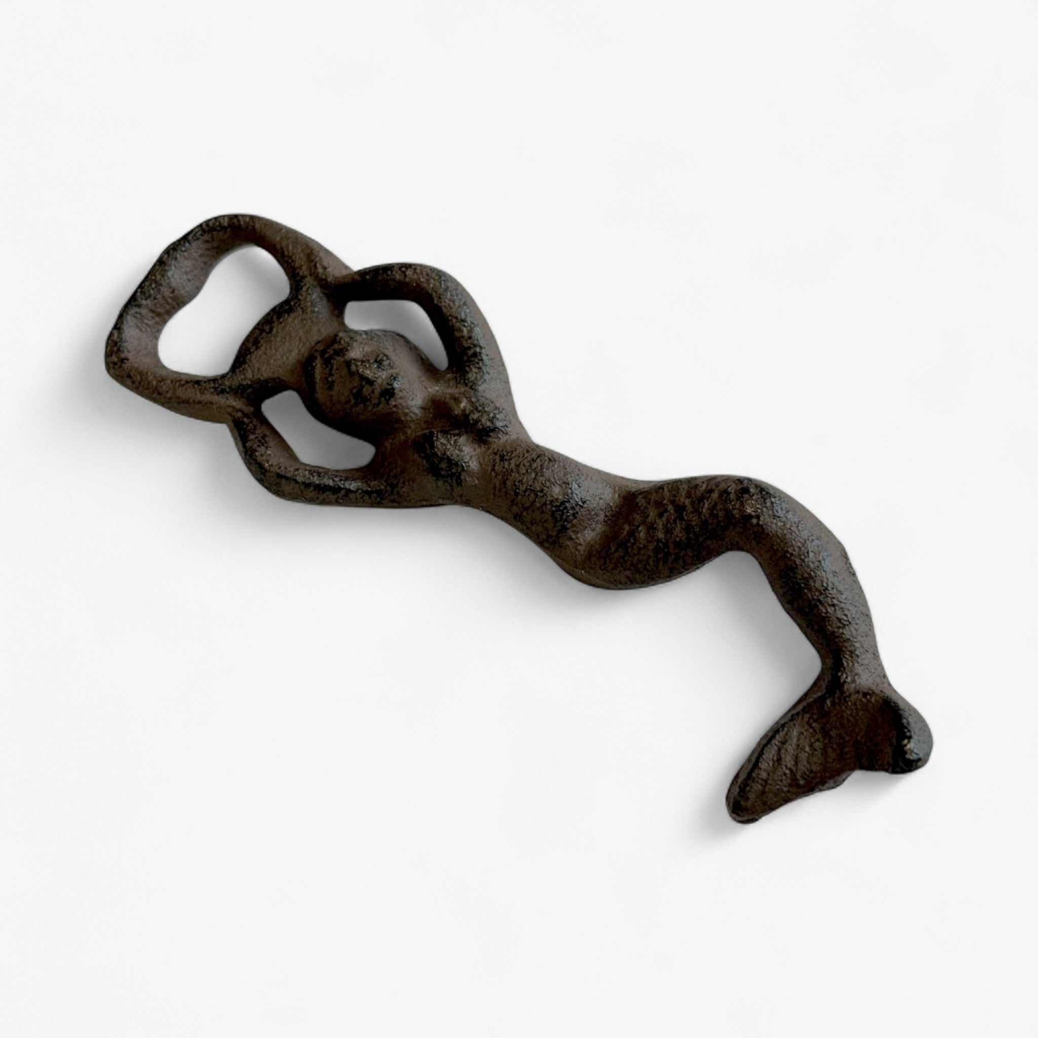 Rustic Cast Iron Mermaid Bottle Opener, Nautical Beach Decor Accent