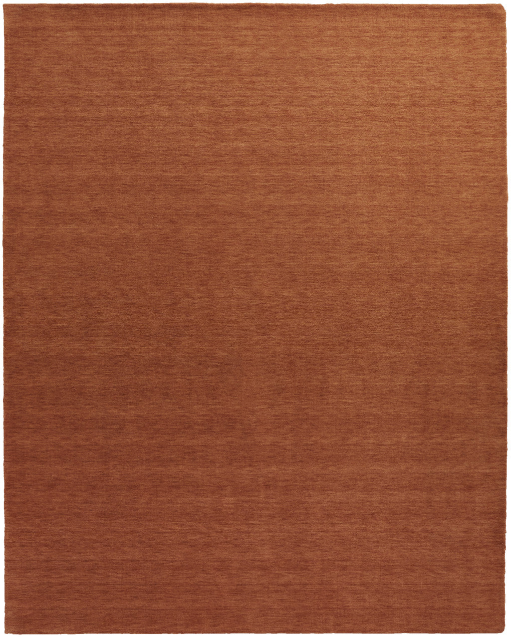 9 X 13 Orange Wool Hand Woven Area Rug