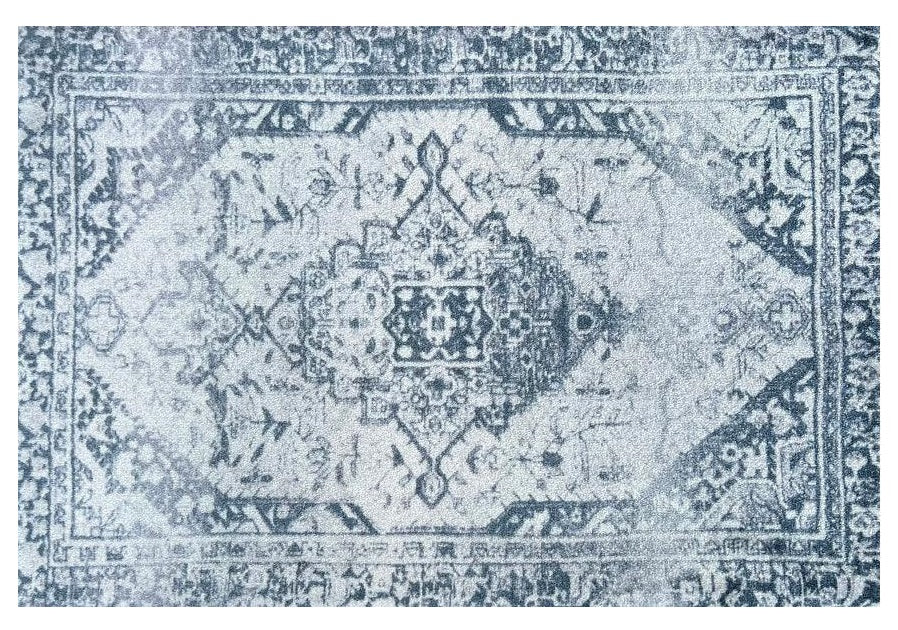 2 X 4 Blue Gray Oriental Distressed Washable Area Rug With UV Protection