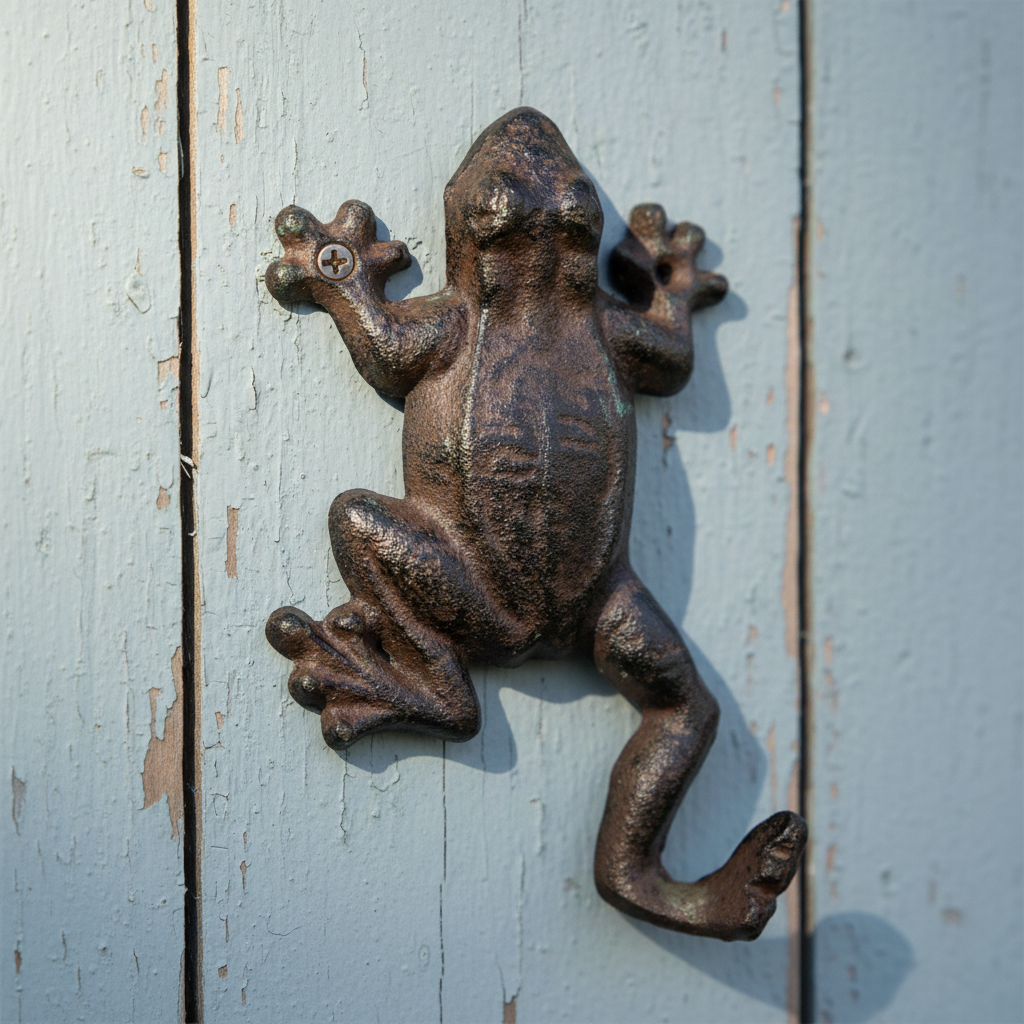 Cast Iron Frog Wall Hook - Rustic Antique Key Towel Coat Hanger for Home Decor